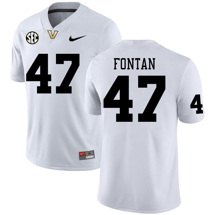 Vanderbilt Commodores #47 Isaiah Fontan College Football Jerseys Sale Stitched-White